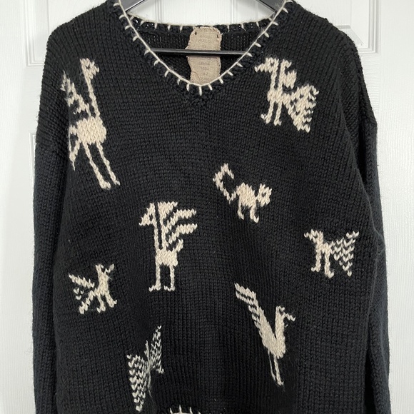 Rare 90s Vintage  Rachel Machenry sz L  - 100% wool knit sweater - Picture 1 of 5